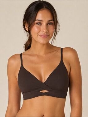 Lululemon V-Neck Crossover Underband Bra size 12 espresso